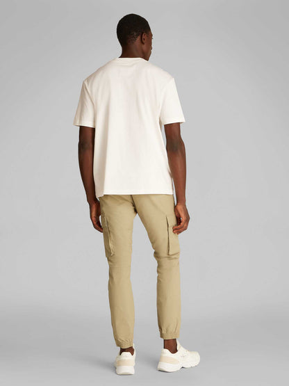 T-SHIRT MONOLOGO TEE CALVIN KLEIN JEANS UOMO PANNA