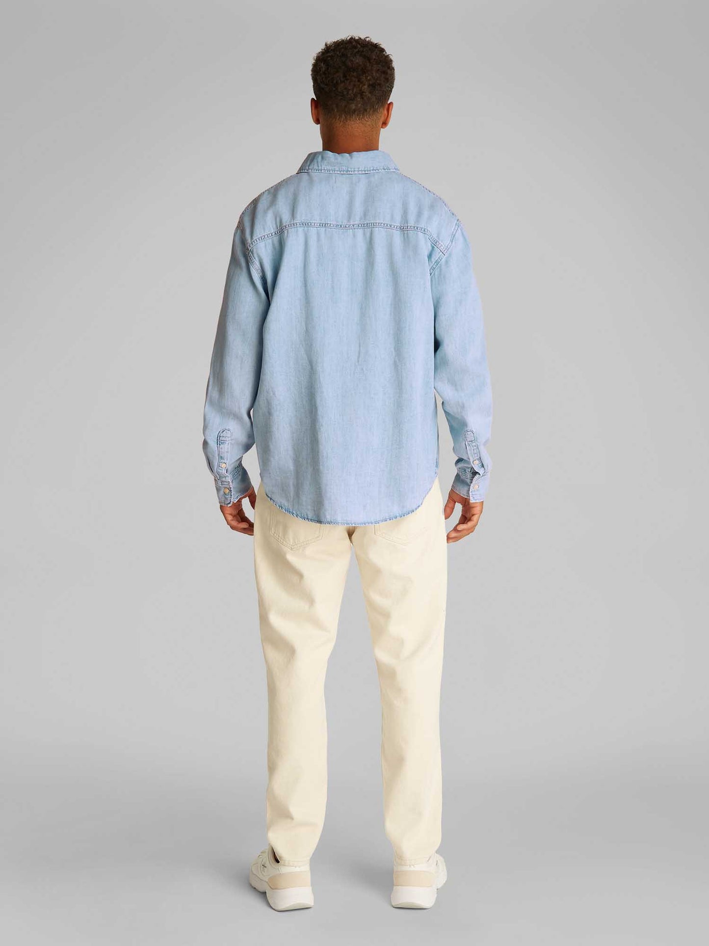 CAMICIA REGULAR LINEAR CALVIN KLEIN JEAND UOMO JEANS CHIARO
