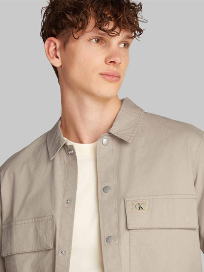 CAMICIA OVERSHIRT CALVIN KLEIN JEANS UOMO BEIGE