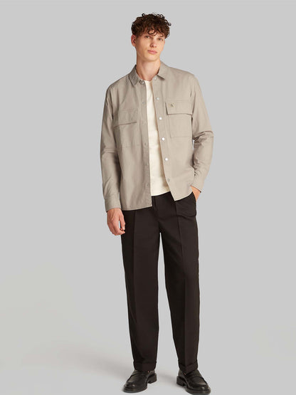 CAMICIA OVERSHIRT CALVIN KLEIN JEANS UOMO BEIGE