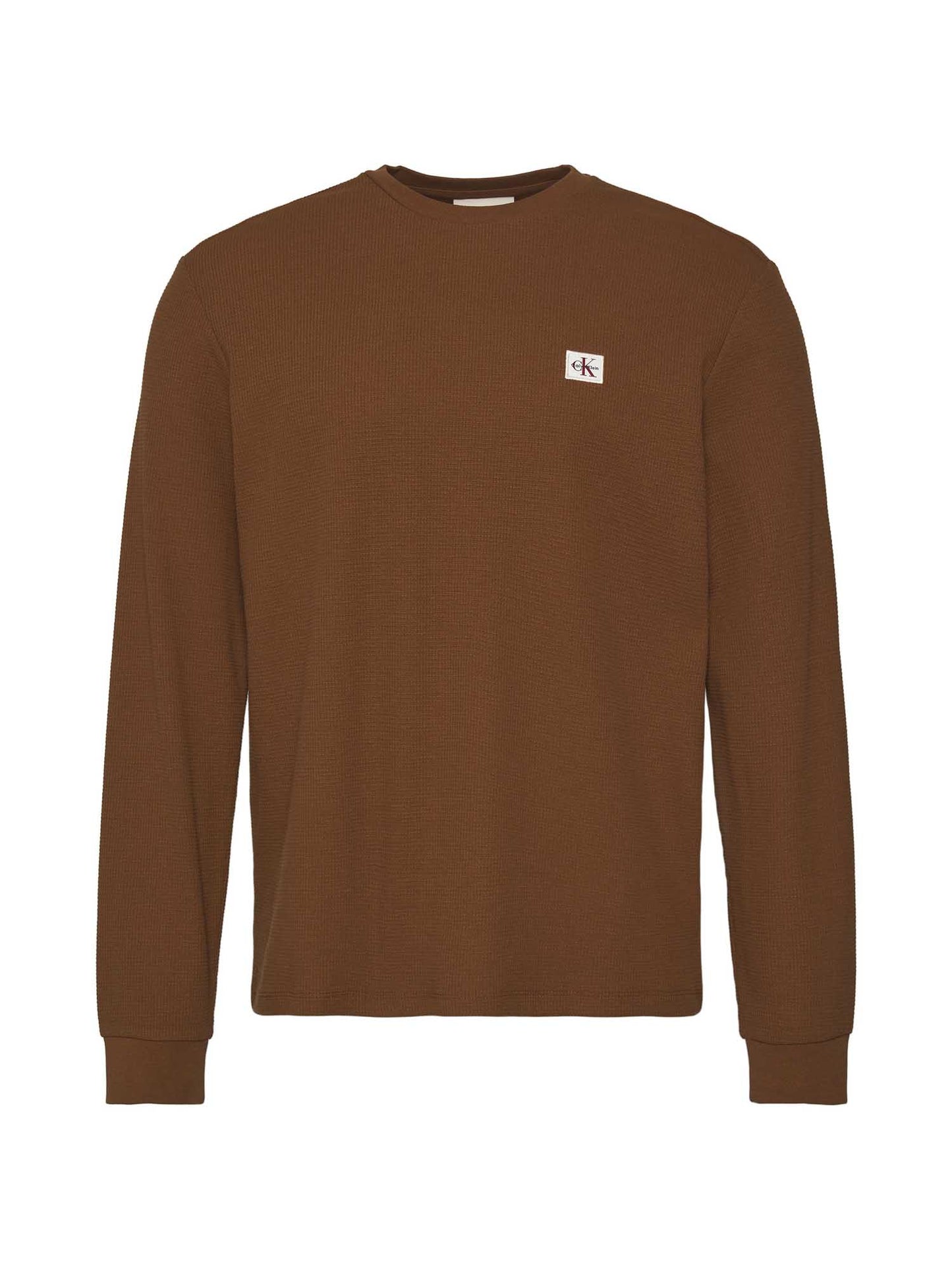 Maglia a maniche lunghe Calvin Klein Jeans marrone da uomo