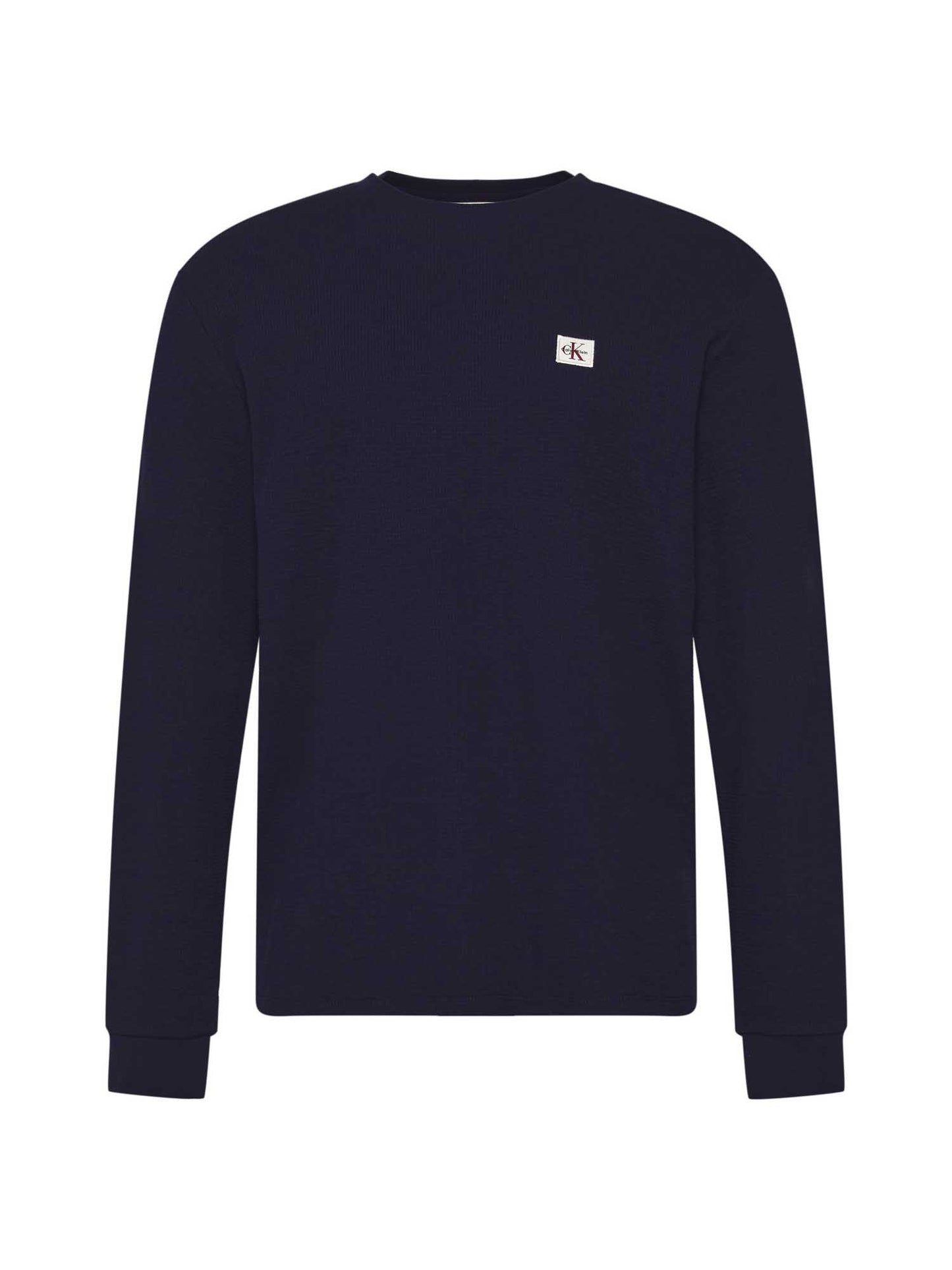 Maglia maniche lunghe blu Calvin Klein Jeans con badge