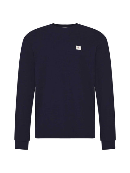 Maglia maniche lunghe blu Calvin Klein Jeans con badge