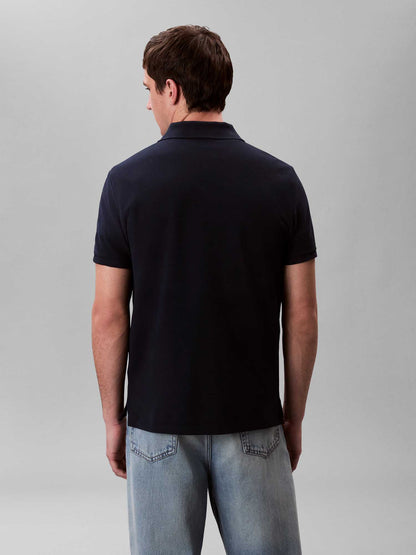 Polo da uomo Calvin Klein in cotone azzurro a maniche corte