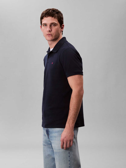 Polo da uomo Calvin Klein in cotone azzurro a maniche corte