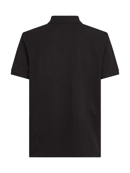 Polo nera da uomo Calvin Klein Jeans in piqué di cotone