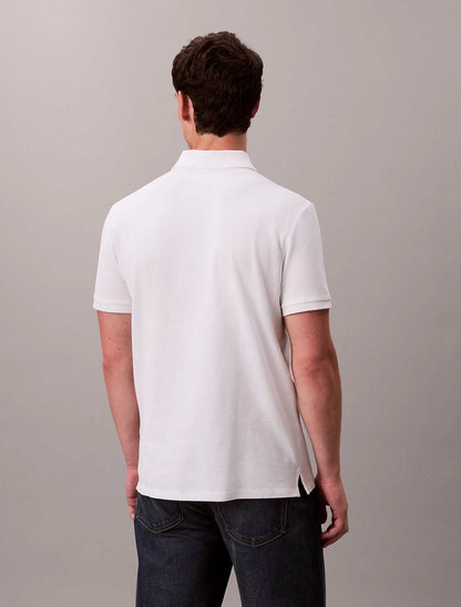 Polo da uomo bianca in cotone Calvin Klein Jeans