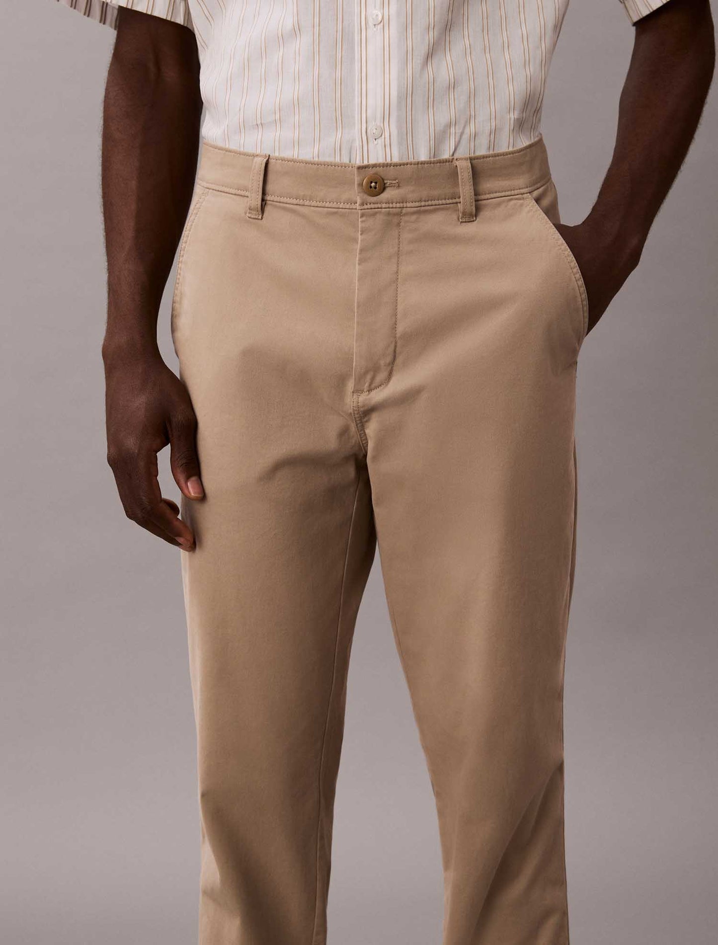 Pantalone chino slim beige da uomo Calvin Klein per un look casual