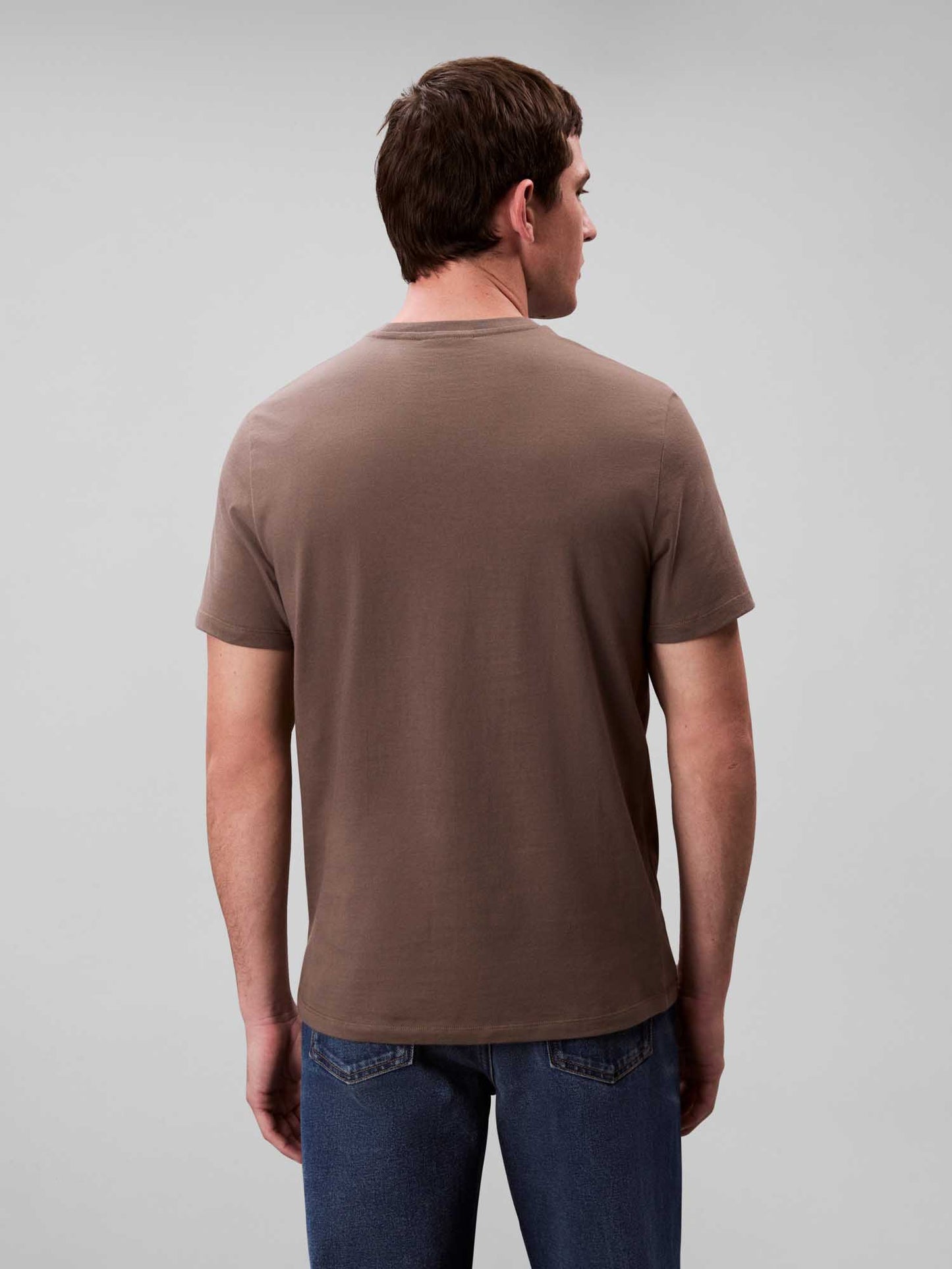 T-SHIRT CON LOGO RICAMATO CALVIN KLEIN JEANS UOMO BEIGE