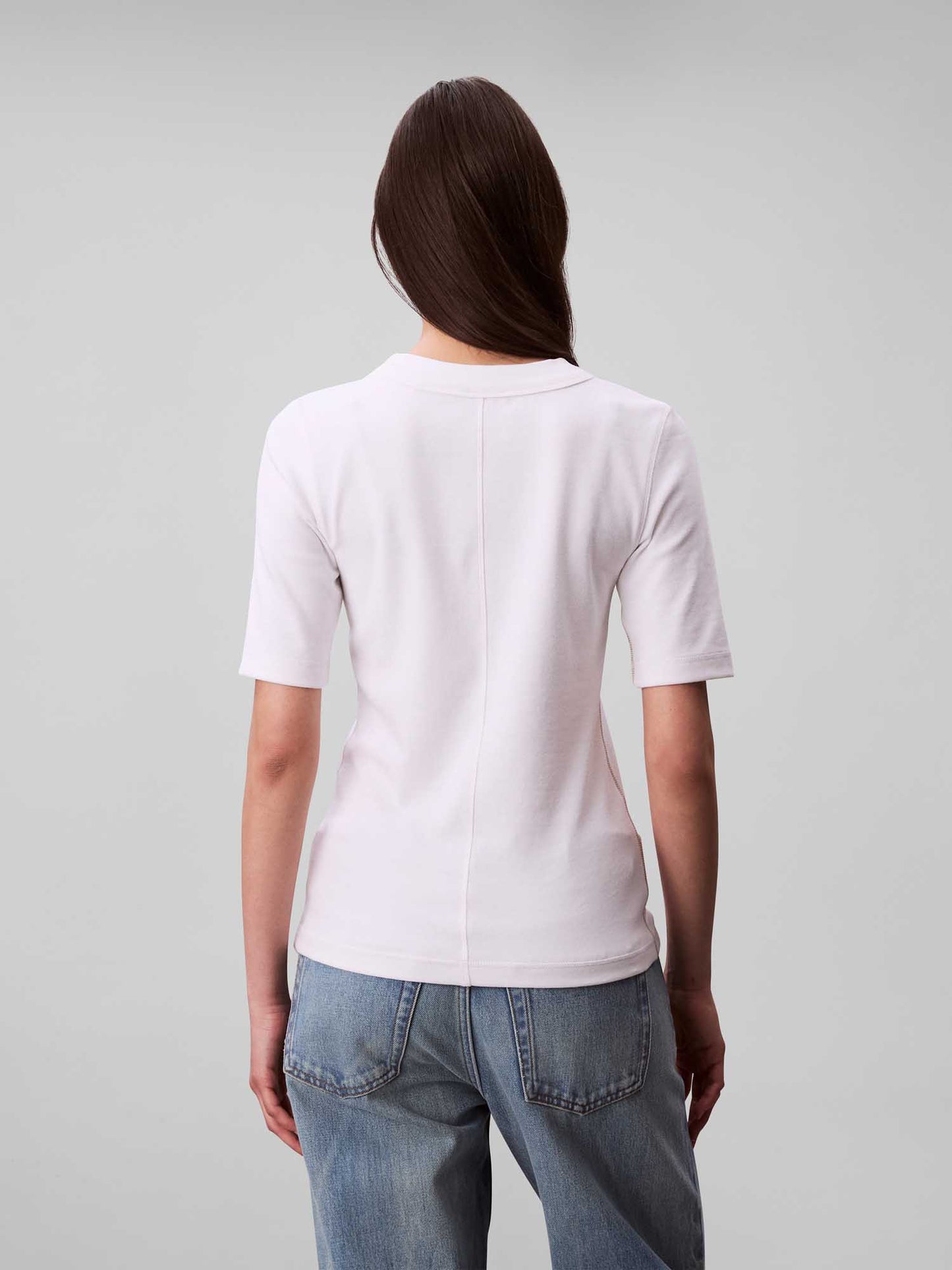 MAGLIA MANICHE LUNGHE CON LOGO CALVIN KLEIN JEANS DA DONNA BIANCO