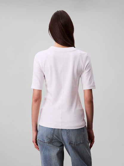 MAGLIA MANICHE LUNGHE CON LOGO CALVIN KLEIN JEANS DA DONNA BIANCO