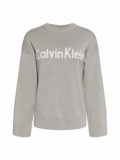 Calvin Klein Contrast Logo, maglia da donna grigia