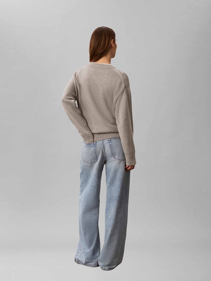 Calvin Klein Contrast Logo, maglia da donna grigia