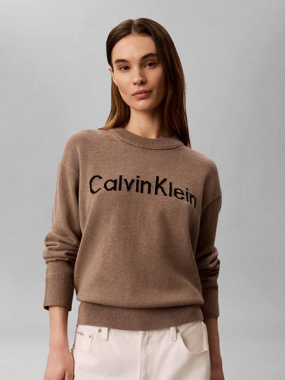 Calvin Klein Contrast Logo, maglia da donna nera