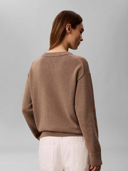 Calvin Klein Contrast Logo, maglia da donna nera