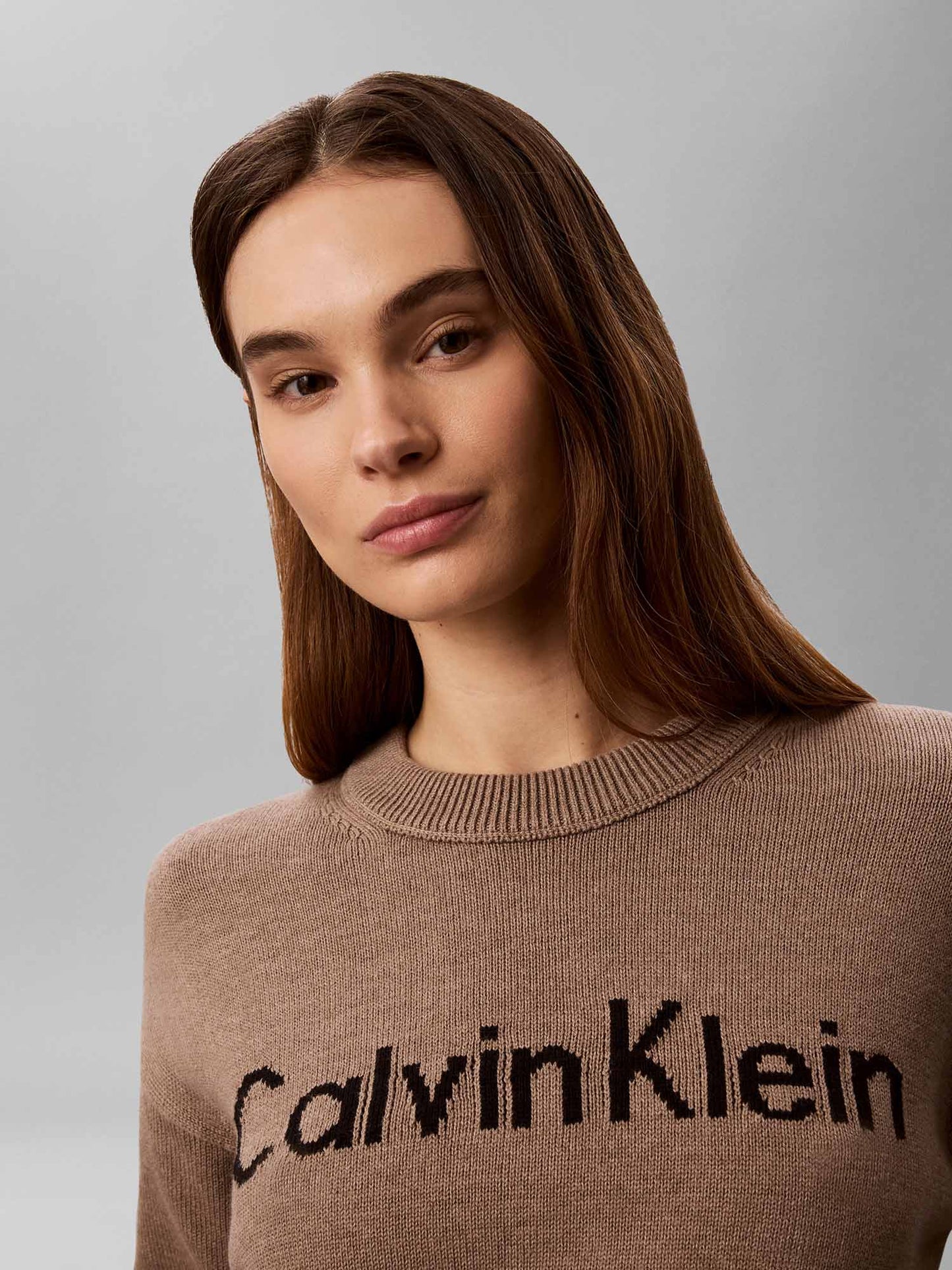 Calvin Klein Contrast Logo, maglia da donna nera