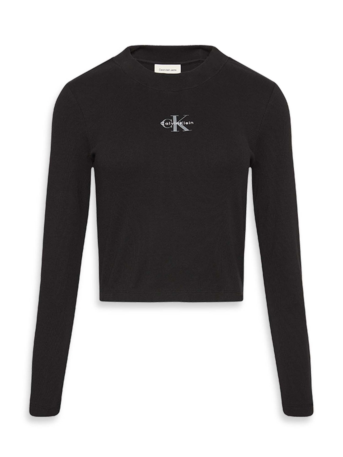T-shirt maniche lunghe Calvin Klein Jeans slim nera da donna