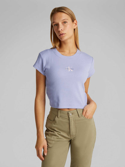 T-SHIRT MONOGRAM BABY TEE CALVIN KLEIN JEANS DONNA LAVANDA
