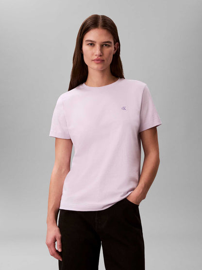 T-shirt donna lilla Calvin Klein Jeans girocollo in cotone