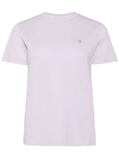 T-shirt donna lilla Calvin Klein Jeans girocollo in cotone