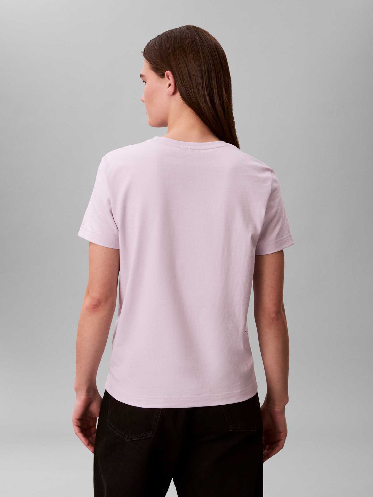 T-shirt donna lilla Calvin Klein Jeans girocollo in cotone