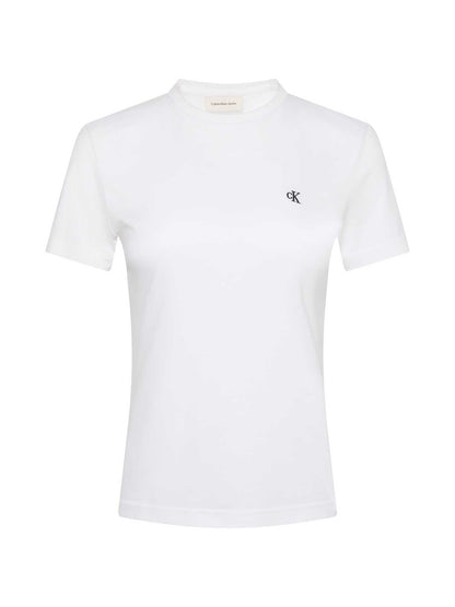 Calvin Klein t-shirt girocollo da donna bianca in cotone