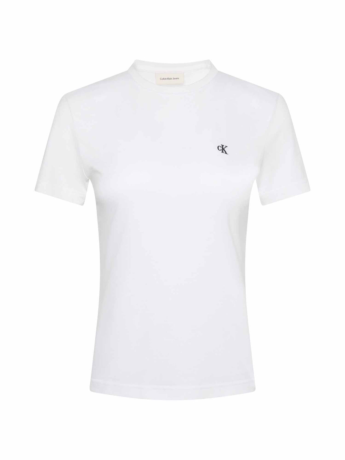 Ck monogram crew tee t-shirt da donna bianco