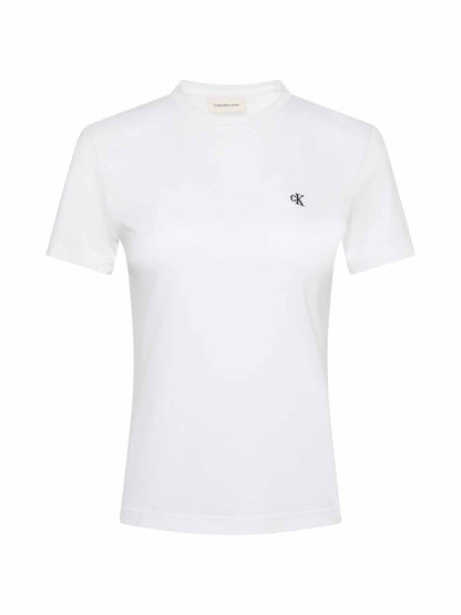 Ck monogram crew tee t-shirt da donna bianco