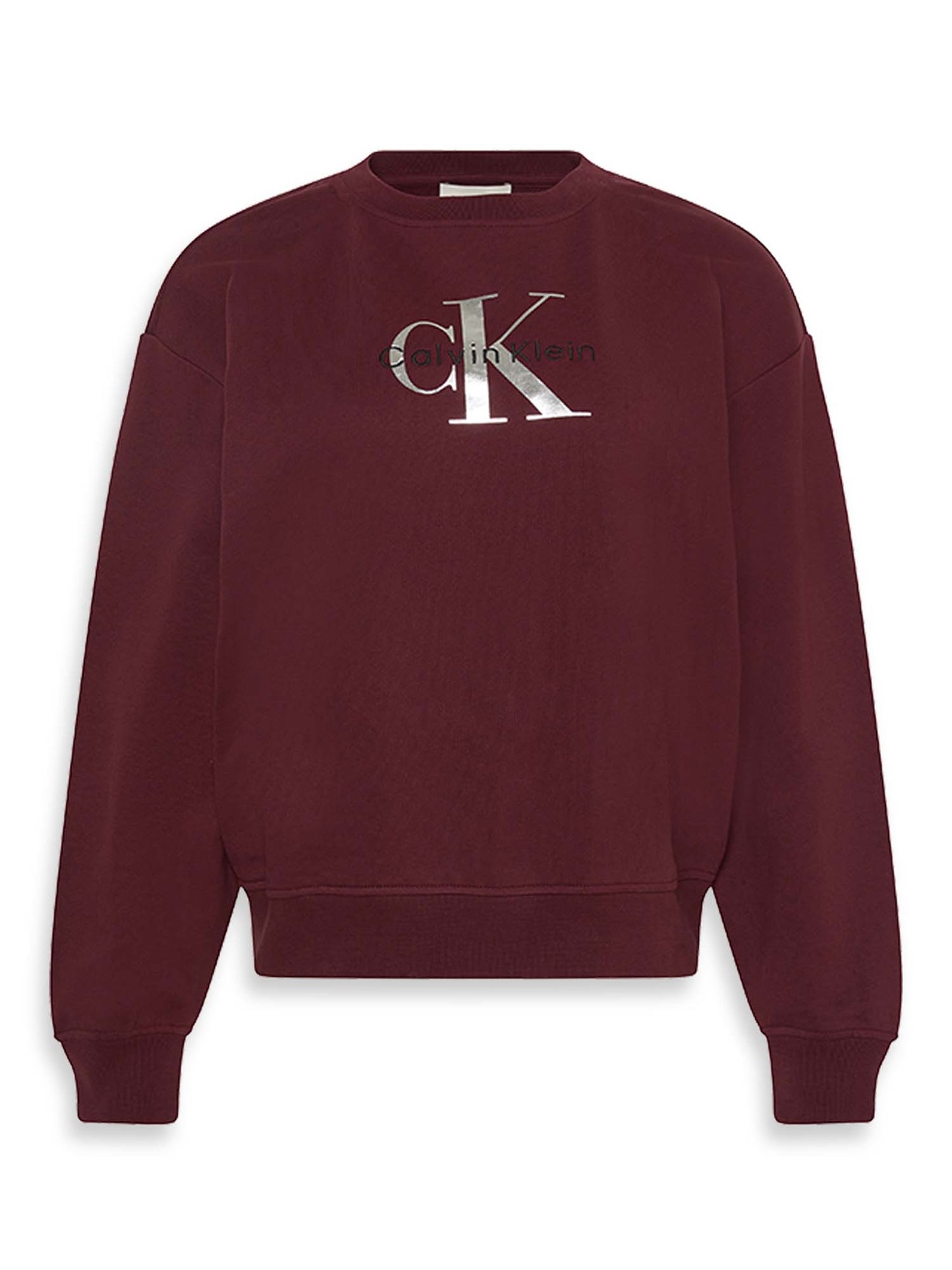 FELPA GIROCOLLO CALVIN KLEIN JEANS DA DONNA BORDEAUX