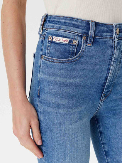 DENIM SKINNY VITA ALTA CALVIN KLEIN JEANS DA DONNA LIGHT