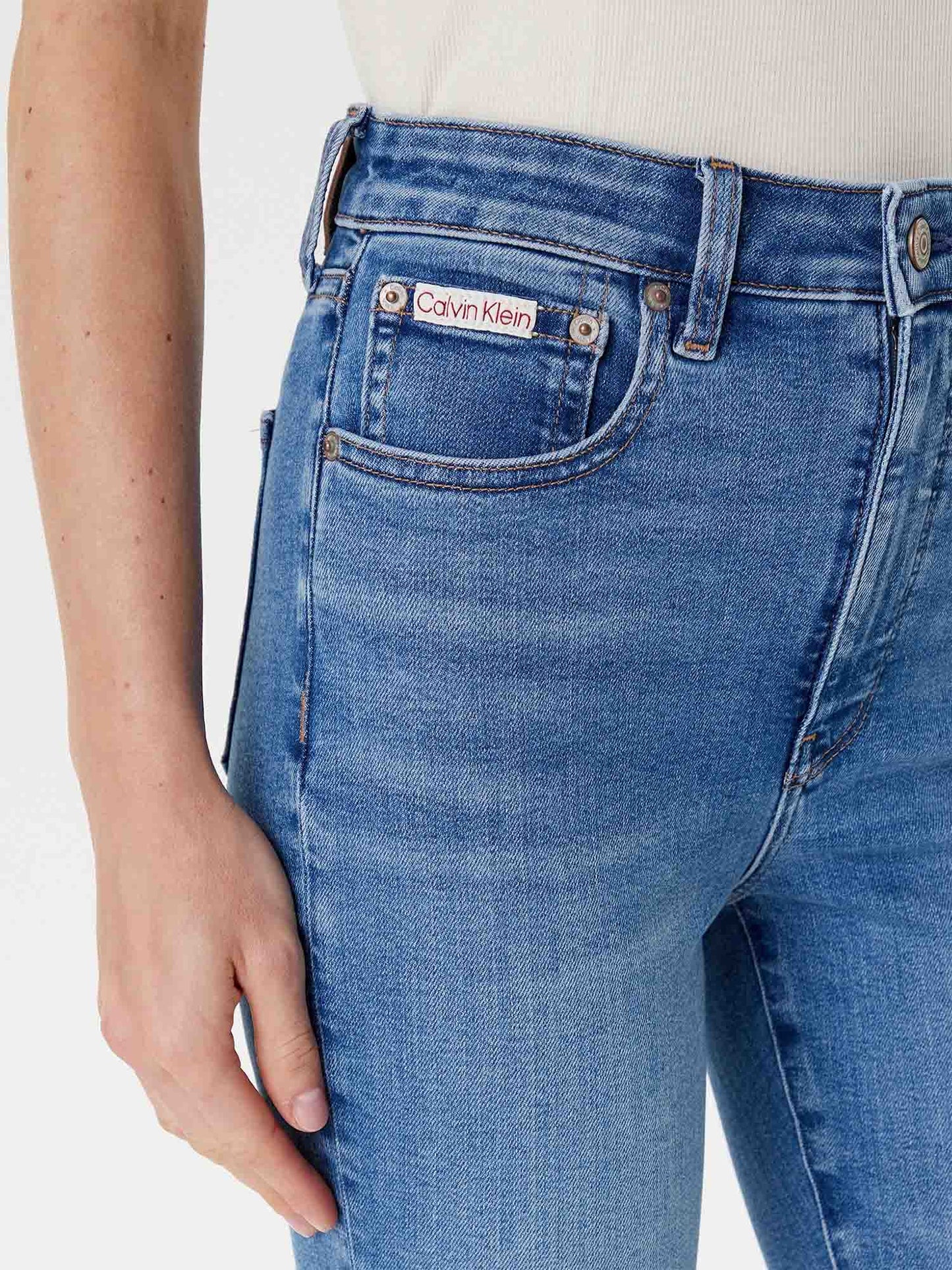 DENIM SKINNY VITA ALTA CALVIN KLEIN JEANS DA DONNA LIGHT