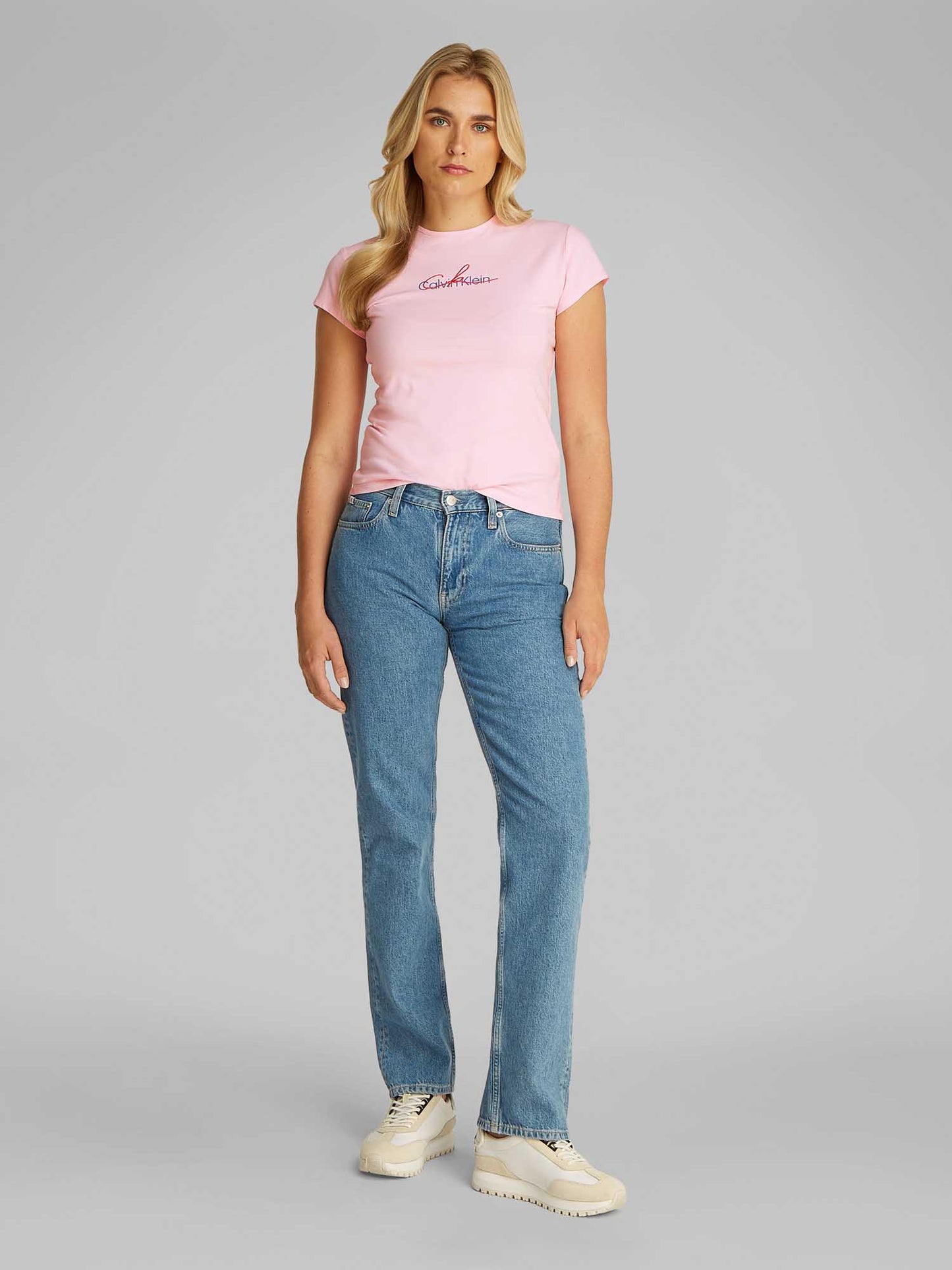 T-SHIRT SLIM SCRIPT CALVIN KLEIN JEANS DONNA ROSA