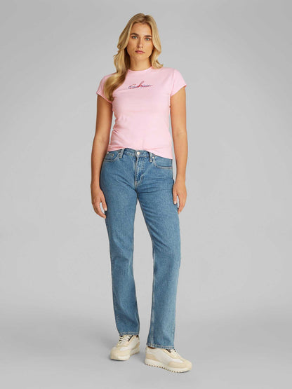 T-SHIRT SLIM SCRIPT CALVIN KLEIN JEANS DONNA ROSA