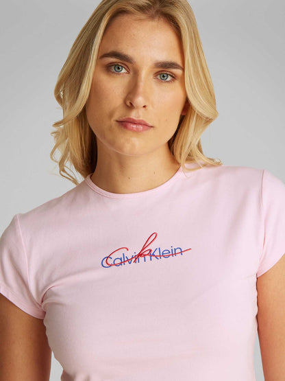 T-SHIRT SLIM SCRIPT CALVIN KLEIN JEANS DONNA ROSA
