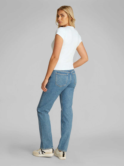 T-SHIRT SLIM SCRIPT CALVIN KLEIN JEANS DONNA BIANCO