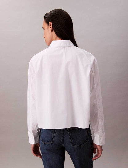 CAMICIA BOXY CROPPED CALVIN KLEIN JEANS DONNA BIANCO