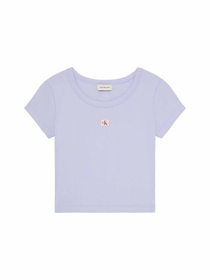 Calvin Klein Woven Label Baby, t-shirt maniche corte da Donna lilla