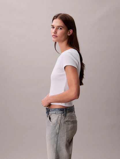 Ck woven label baby t-shirt da donna bianco