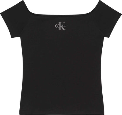 T-SHIRT COLLO A BARCA CALVIN KLEIN JEANS DA DONNA NERO