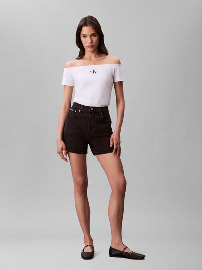 T-SHIRT COLLO A BARCA CALVIN KLEIN JEANS DA DONNA BIANCO