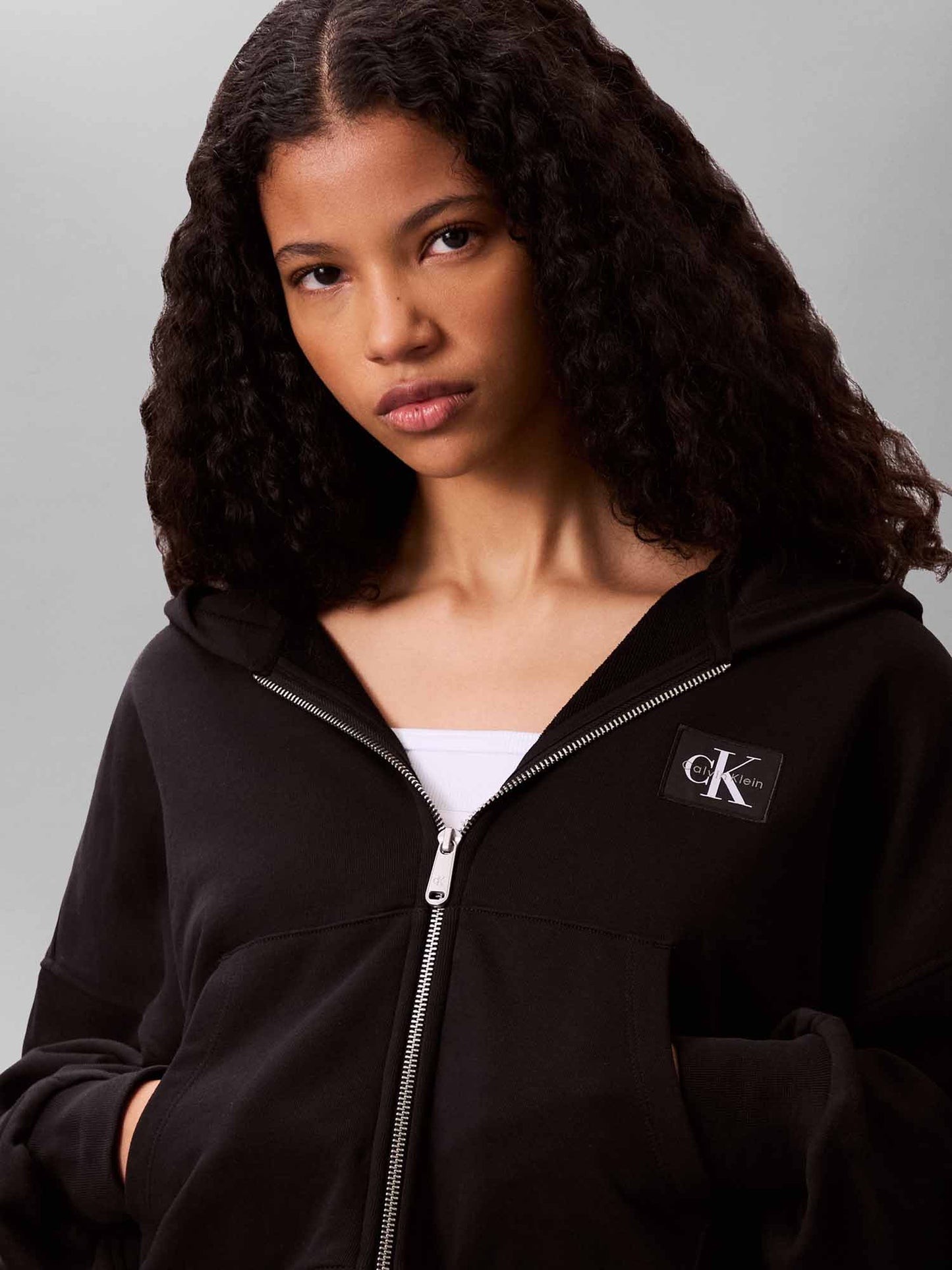 Calvin Klein CK French Terry Wove, felpa da donna nera
