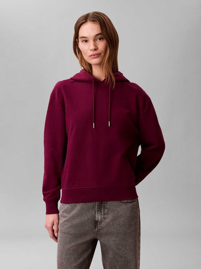 Felpa con cappuccio bordeaux Calvin Klein da donna