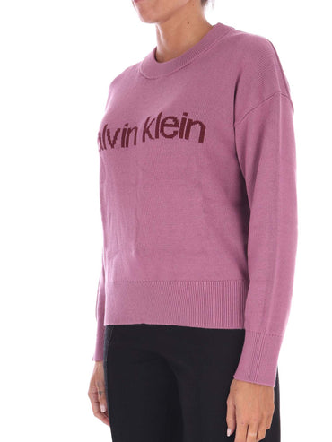 PULLOVER GIROCOLLO CON LOGO CALVIN KLEIN DA DONNA BORDEAUX