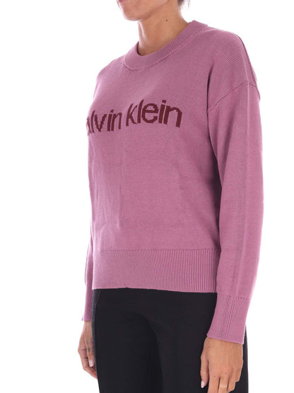 PULLOVER GIROCOLLO CON LOGO CALVIN KLEIN DA DONNA BORDEAUX