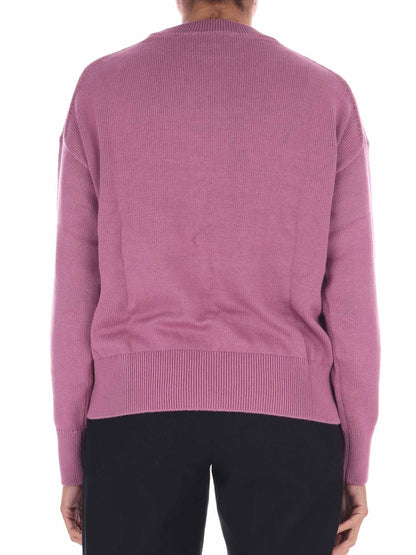 PULLOVER GIROCOLLO CON LOGO CALVIN KLEIN DA DONNA BORDEAUX