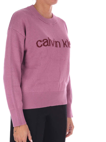 PULLOVER GIROCOLLO CON LOGO CALVIN KLEIN DA DONNA BORDEAUX