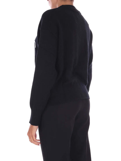 PULLOVER GIROCOLLO CON LOGO CALVIN KLEIN DA DONNA NERO
