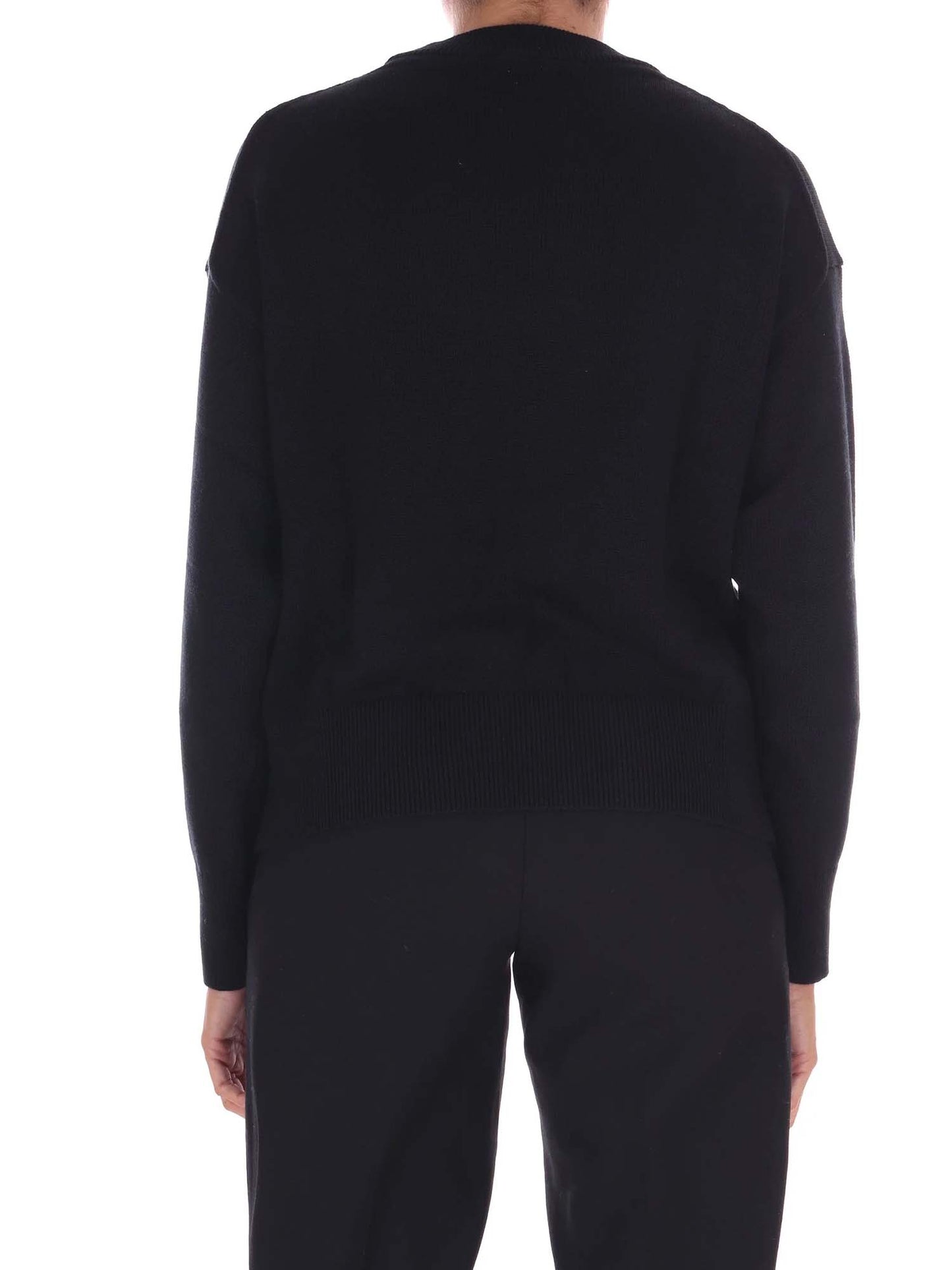 PULLOVER GIROCOLLO CON LOGO CALVIN KLEIN DA DONNA NERO