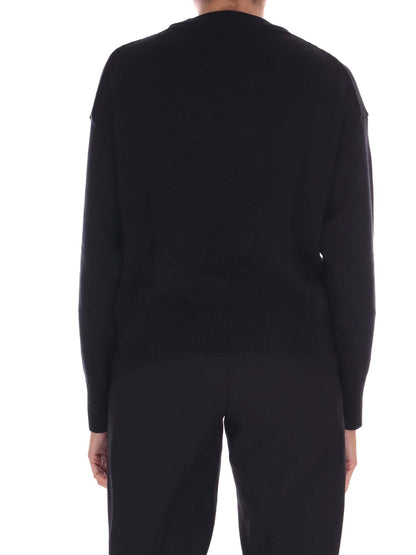 PULLOVER GIROCOLLO CON LOGO CALVIN KLEIN DA DONNA NERO