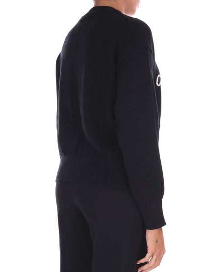 PULLOVER GIROCOLLO CON LOGO CALVIN KLEIN DA DONNA NERO